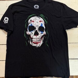 Black Joker Skull Graphic Tee